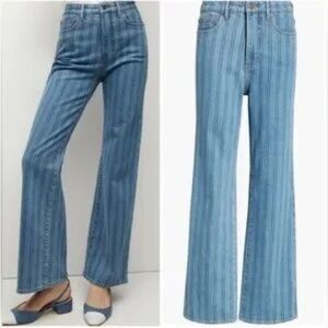 Veronica Beard Blue Flare Wide Leg Jeans